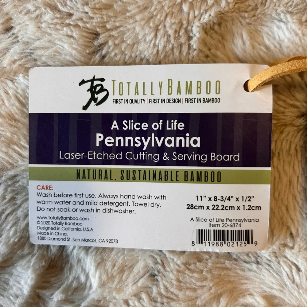 Pennsylvania Engraved Bamboo Cutting Board